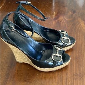 Black Gucci Wedges